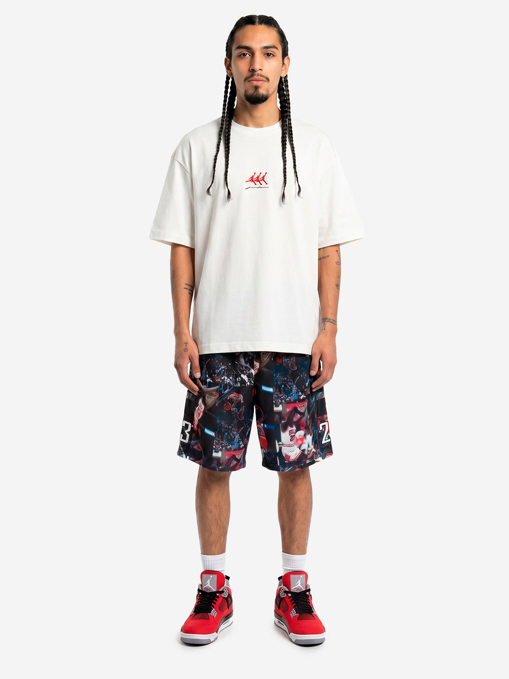 JORDAN T-shirt oversize bianca con 3 Jumpman Bianco Urbanstaroma