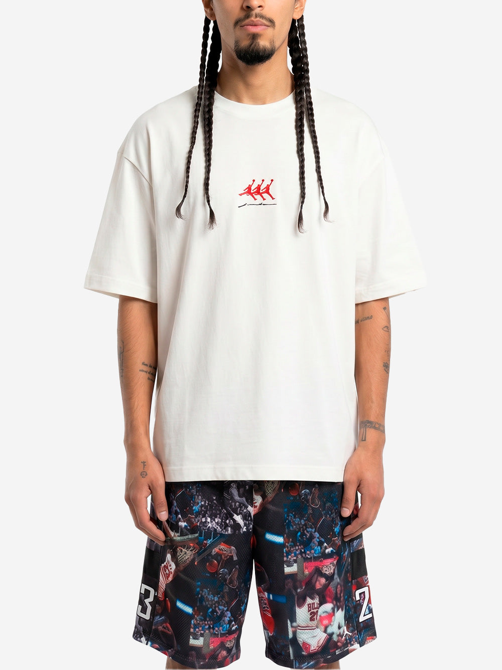 JORDAN T-shirt oversize bianca con 3 Jumpman Bianco Urbanstaroma