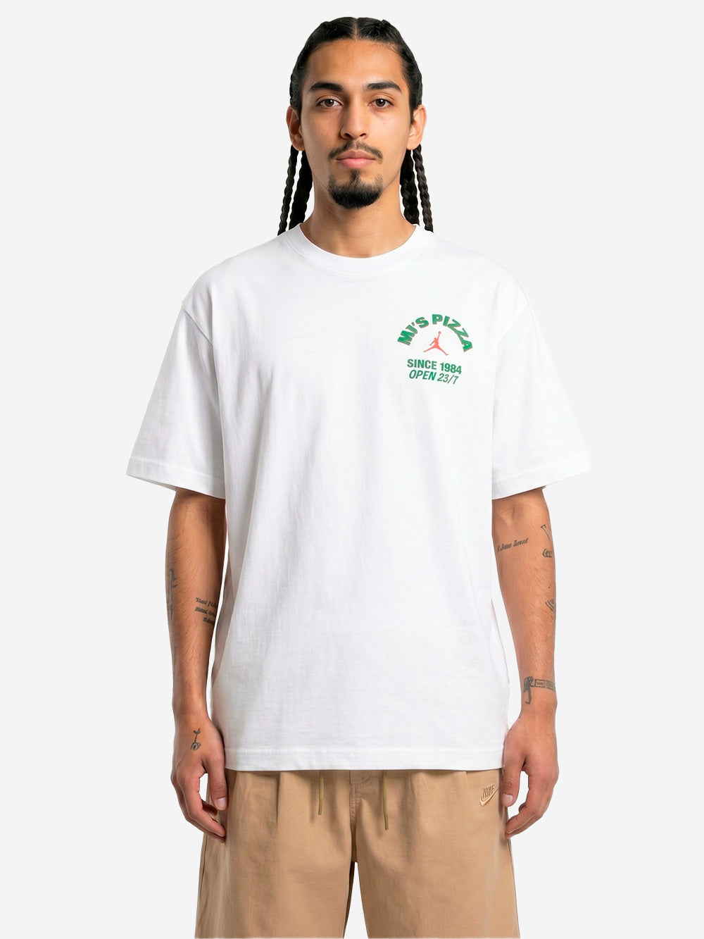 JORDAN T-shirt bianca con grafica MJ pizza Bianco Urbanstaroma