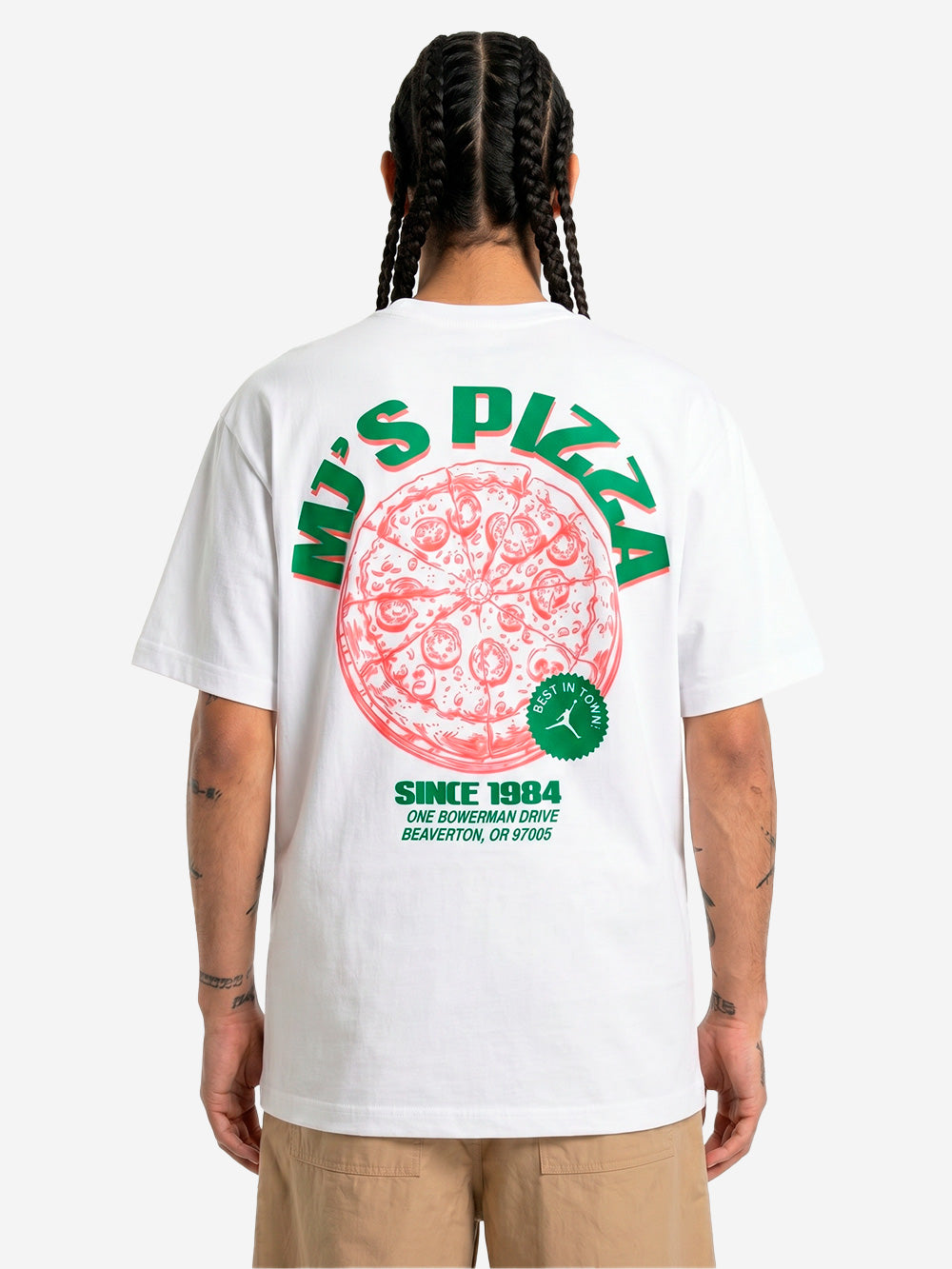 JORDAN T-shirt bianca con grafica MJ pizza Bianco Urbanstaroma