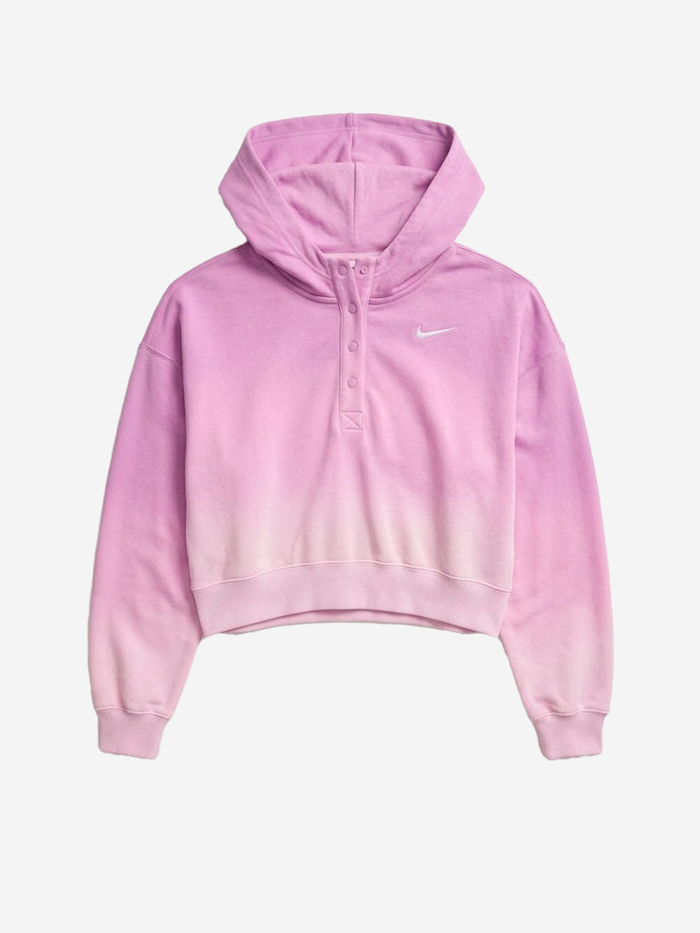 NIKE Felpa rosa con cappuccio cropped in fleece dip-dye wash Rosa Urbanstaroma