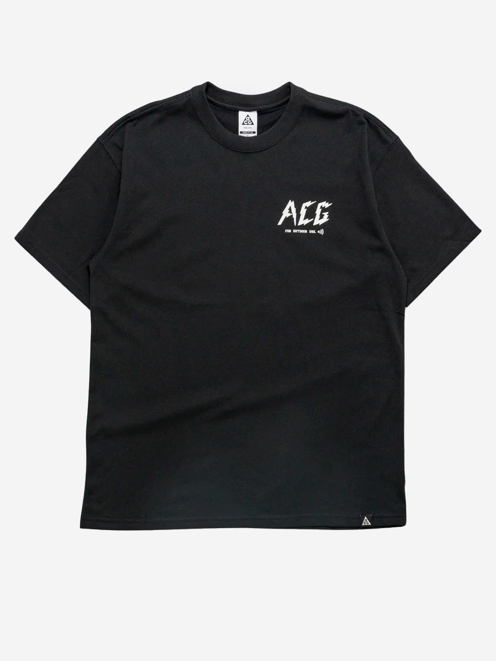 NIKE ACG T-shirt nera in misto cotone con grafica e Dri-FIT Nero Urbanstaroma