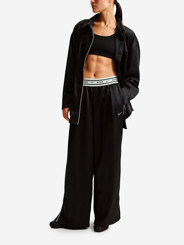 NIKE Pantaloni satinati Relaxed Fit neri Nero