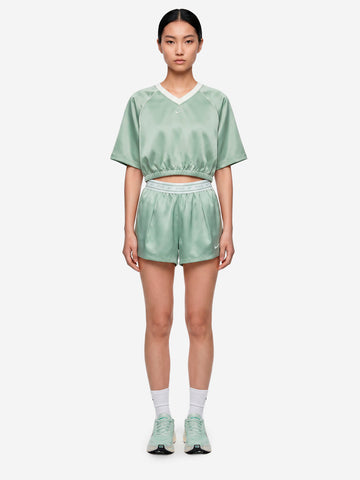 NIKE Shorts ampi a vita media in raso verde chiaro Salvia