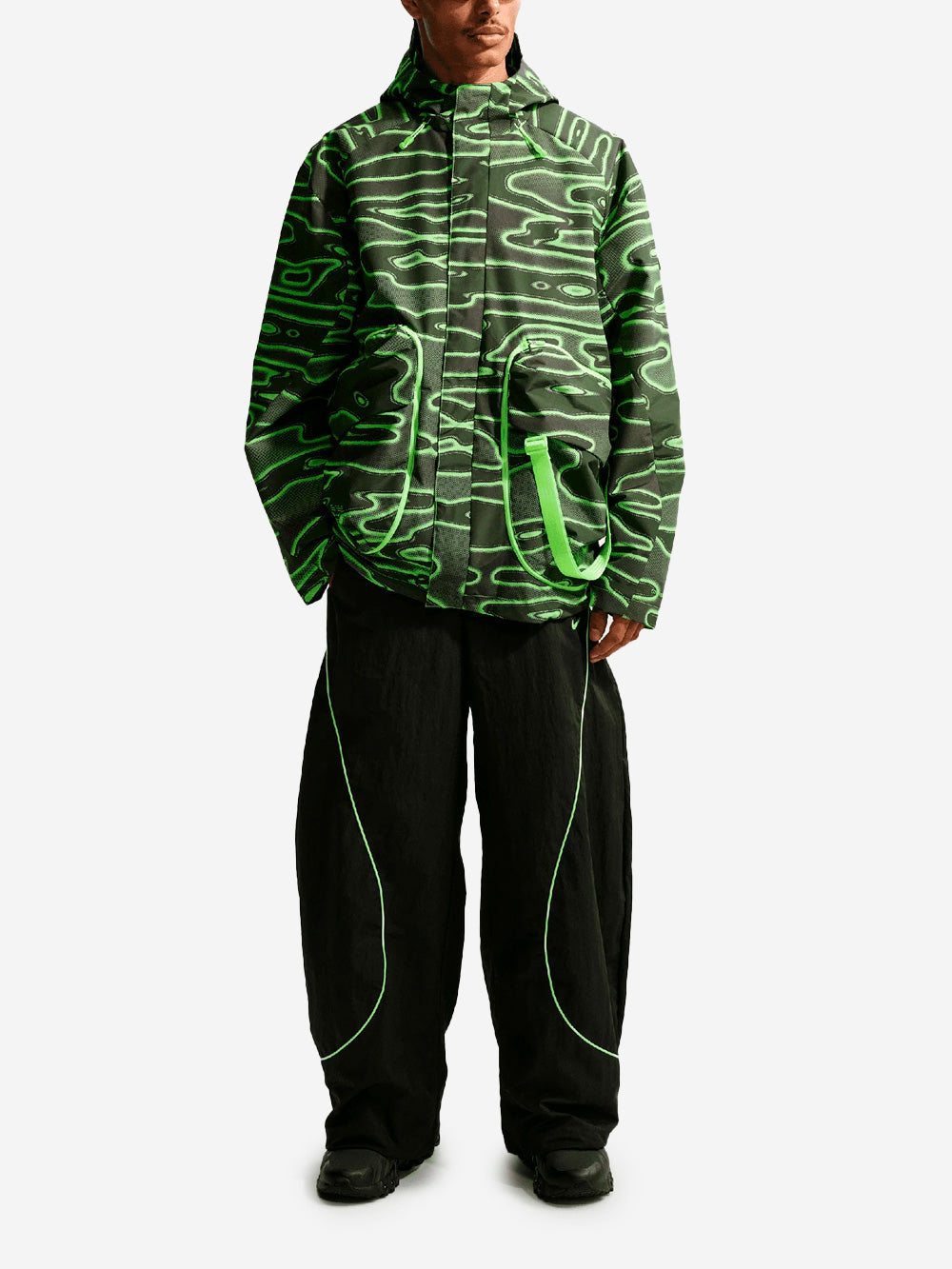 NIKE Pantaloni Oversize tecnici Barrel-Leg roject F.R.O.G. con Piping in silicone Nero Urbanstaroma