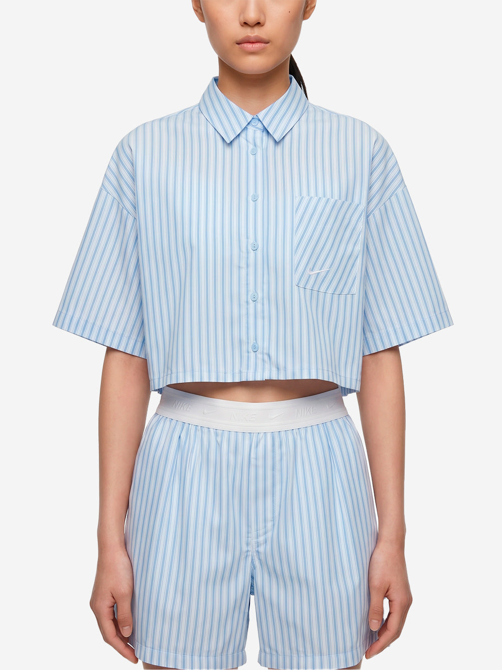 NIKE Camicia oversize a manica corta a righe blu Bianco blu Urbanstaroma