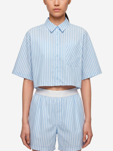 NIKE Camicia oversize a manica corta a righe blu Bianco blu