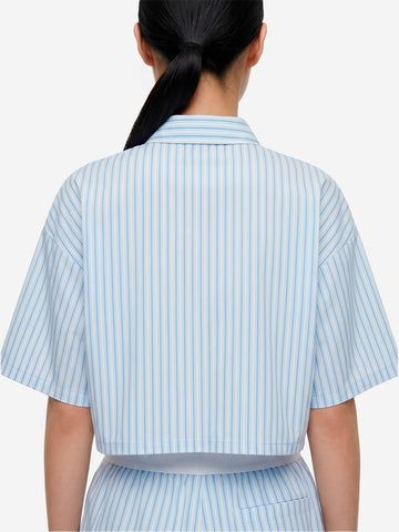 NIKE Camicia oversize a manica corta a righe blu Bianco blu