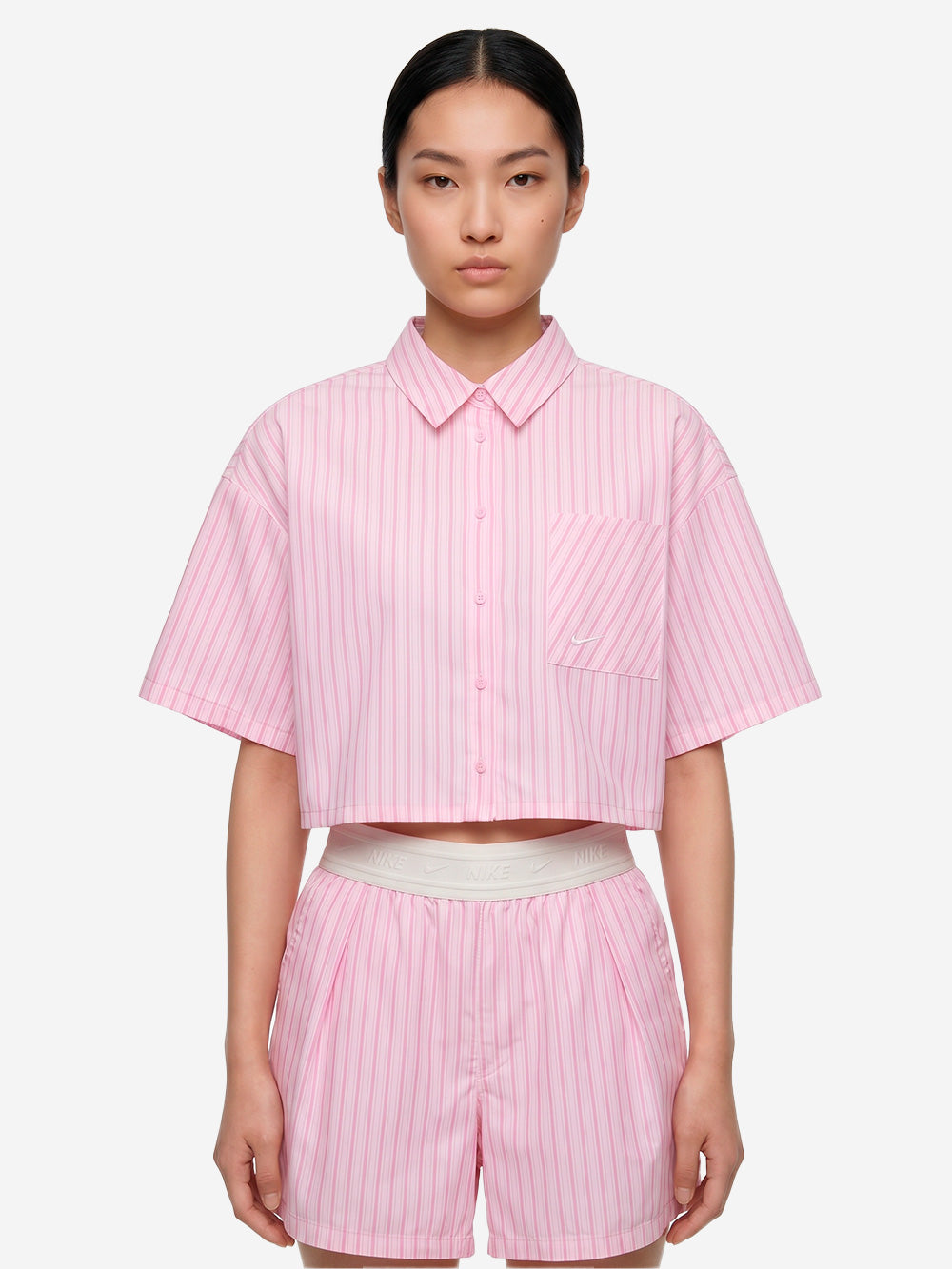 NIKE Camicia oversize a manica corta a righe rosa Rosa bianca Urbanstaroma