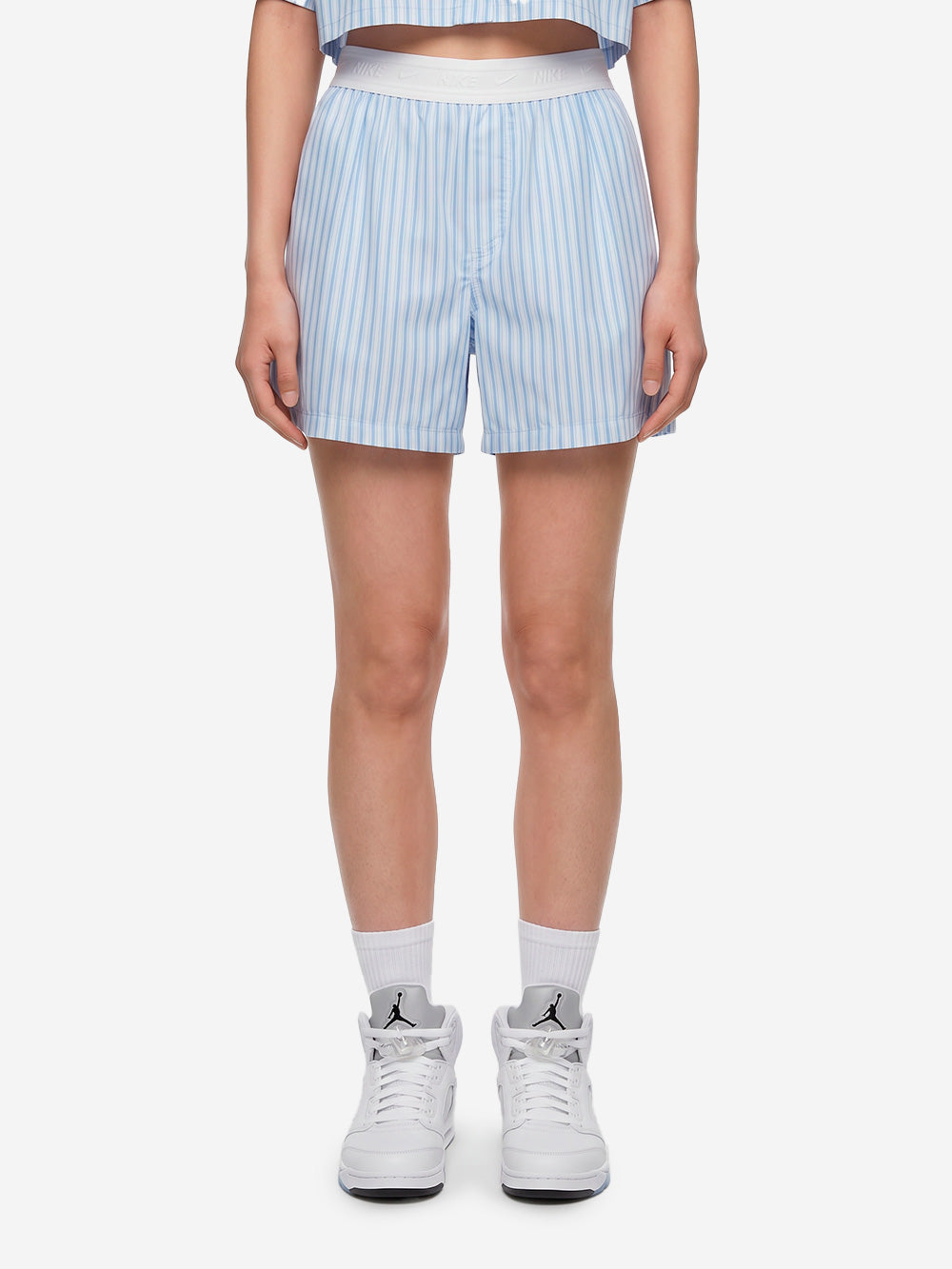 NIKE Shorts in popeline di cotone a righe blu Bianco blu Urbanstaroma