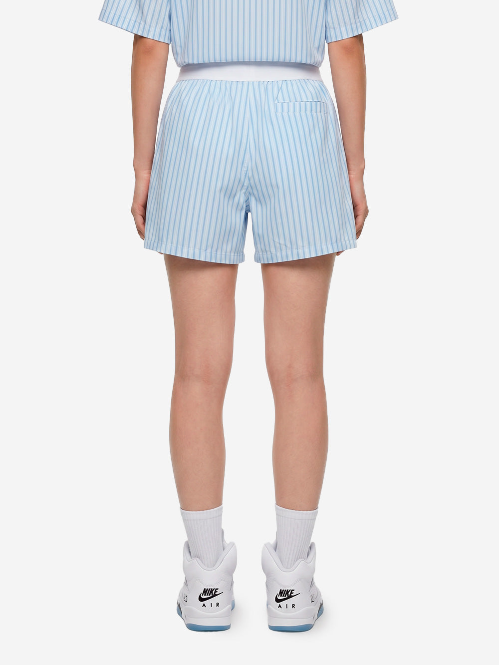 NIKE Shorts in popeline di cotone a righe blu Bianco blu Urbanstaroma