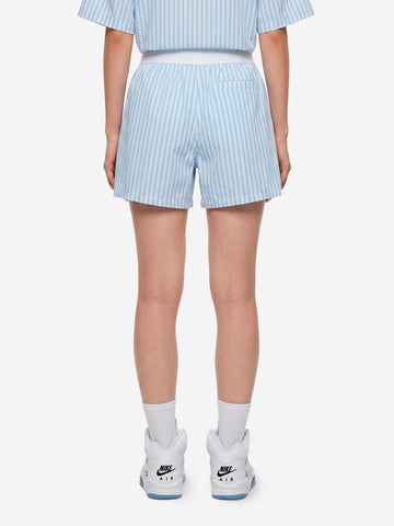 NIKE Shorts in popeline di cotone a righe blu Bianco blu