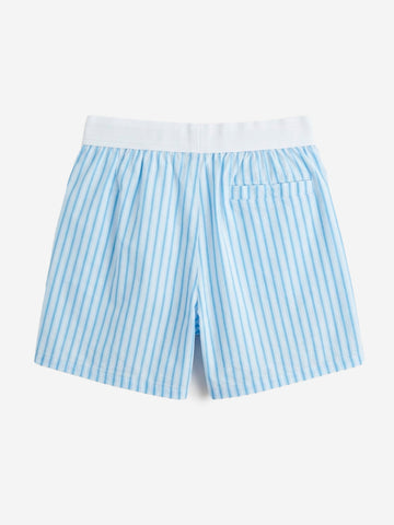 NIKE Shorts in popeline di cotone a righe blu Bianco blu