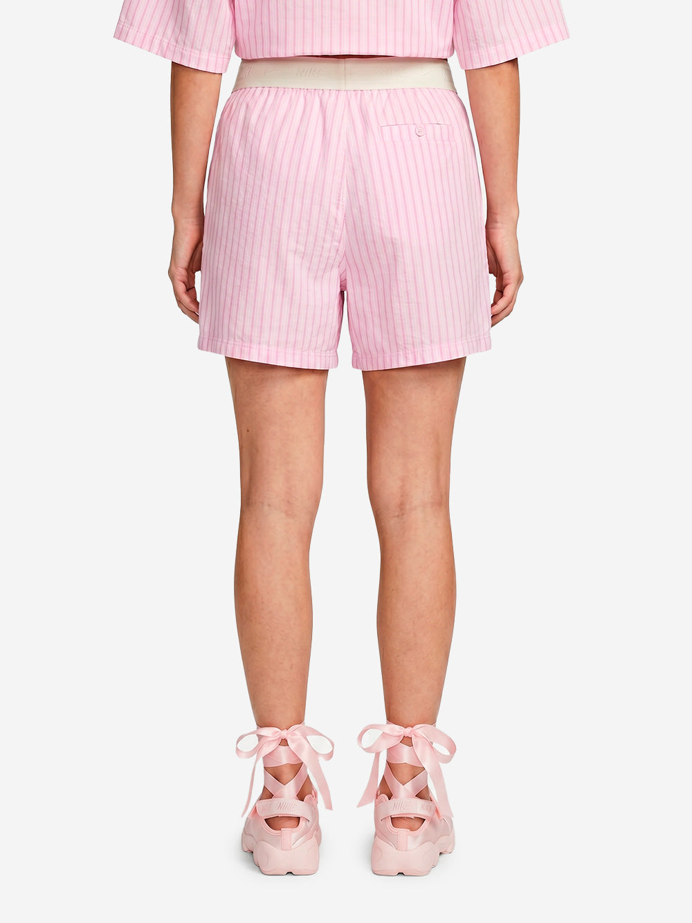 NIKE Shorts in popeline di cotone a righe rosa Rosa bianca Urbanstaroma