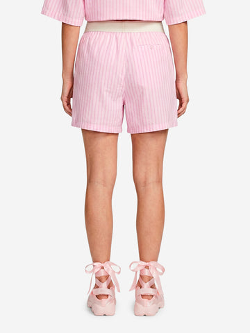 NIKE Shorts in popeline di cotone a righe rosa Rosa bianca