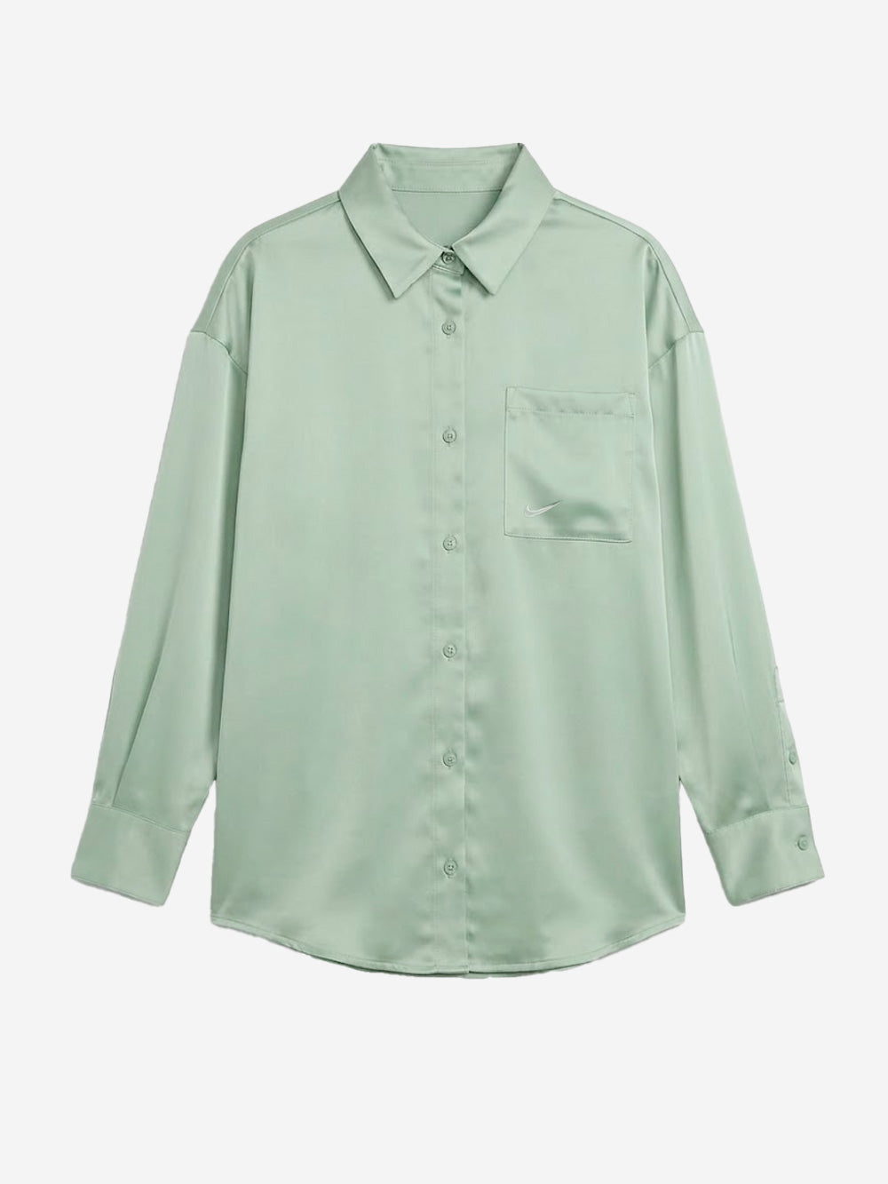 NIKE Camicia oversize satinata verde chiaro con piping Salvia Urbanstaroma