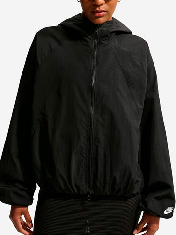 NIKE Giacca oversize con cappuccio in taffetà idrorepellente Nero