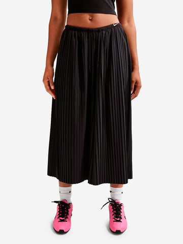 NIKE Pantaloni Culotte Oversize in Taffetà Nero