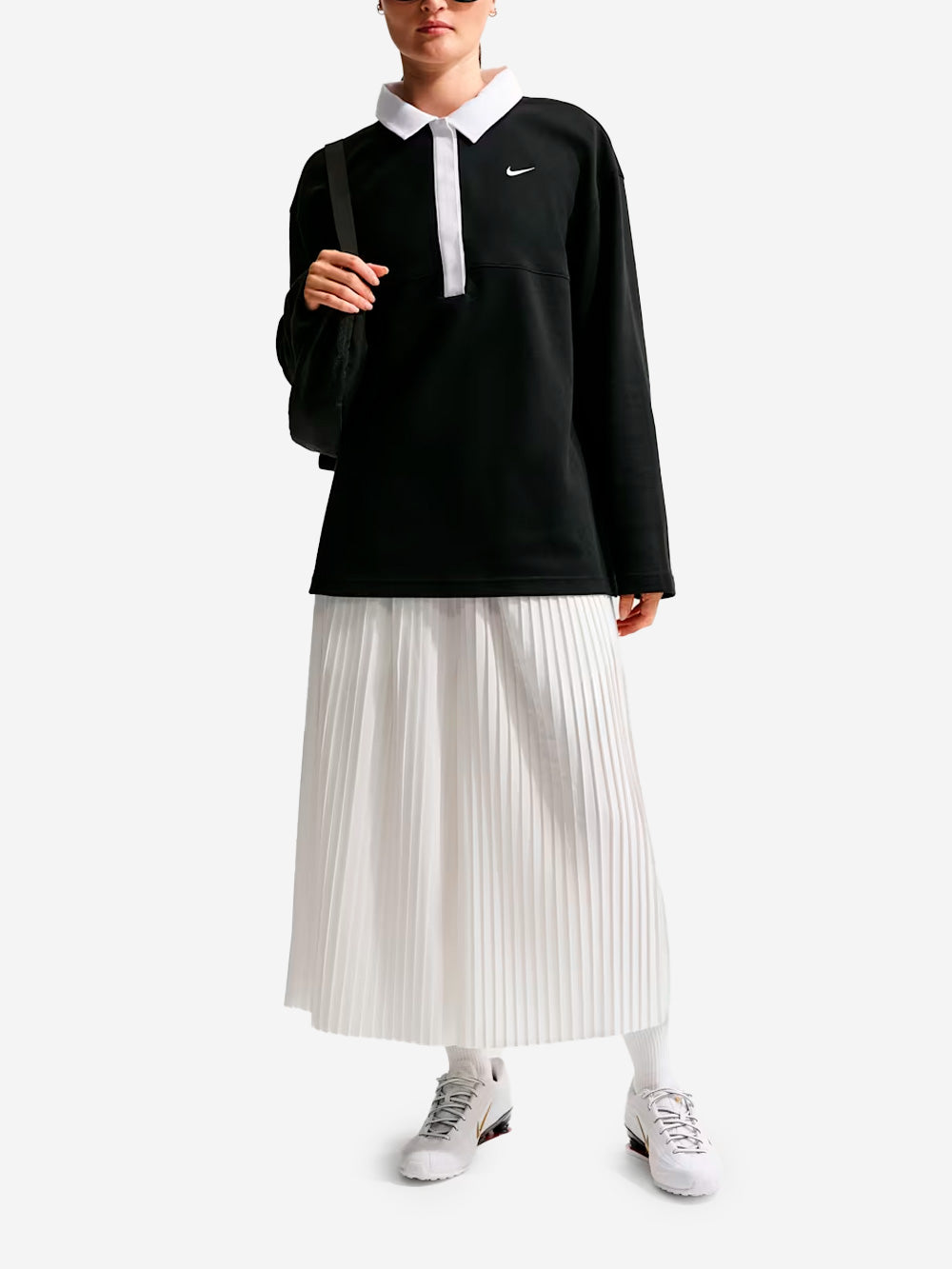 NIKE Pantaloni Culotte Oversize bianchi in Taffetà Panna Urbanstaroma