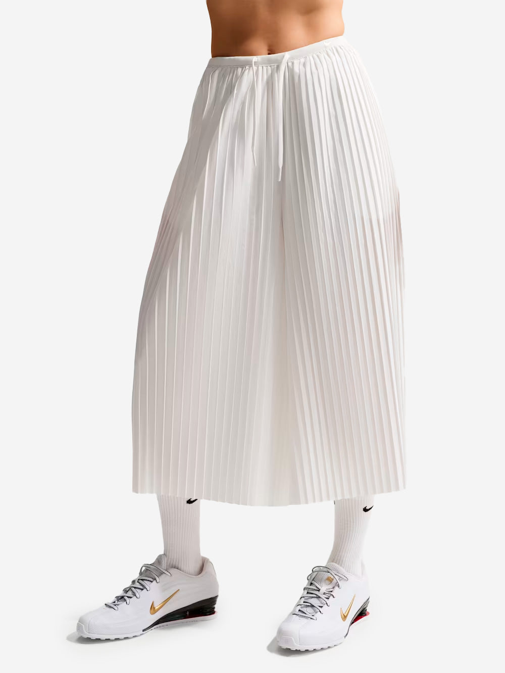 NIKE Pantaloni Culotte Oversize bianchi in Taffetà Panna Urbanstaroma