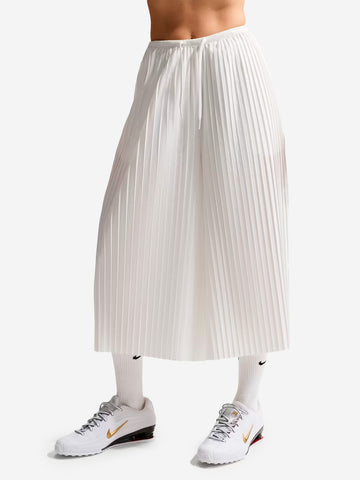 NIKE Pantaloni Culotte Oversize bianchi in Taffetà Panna