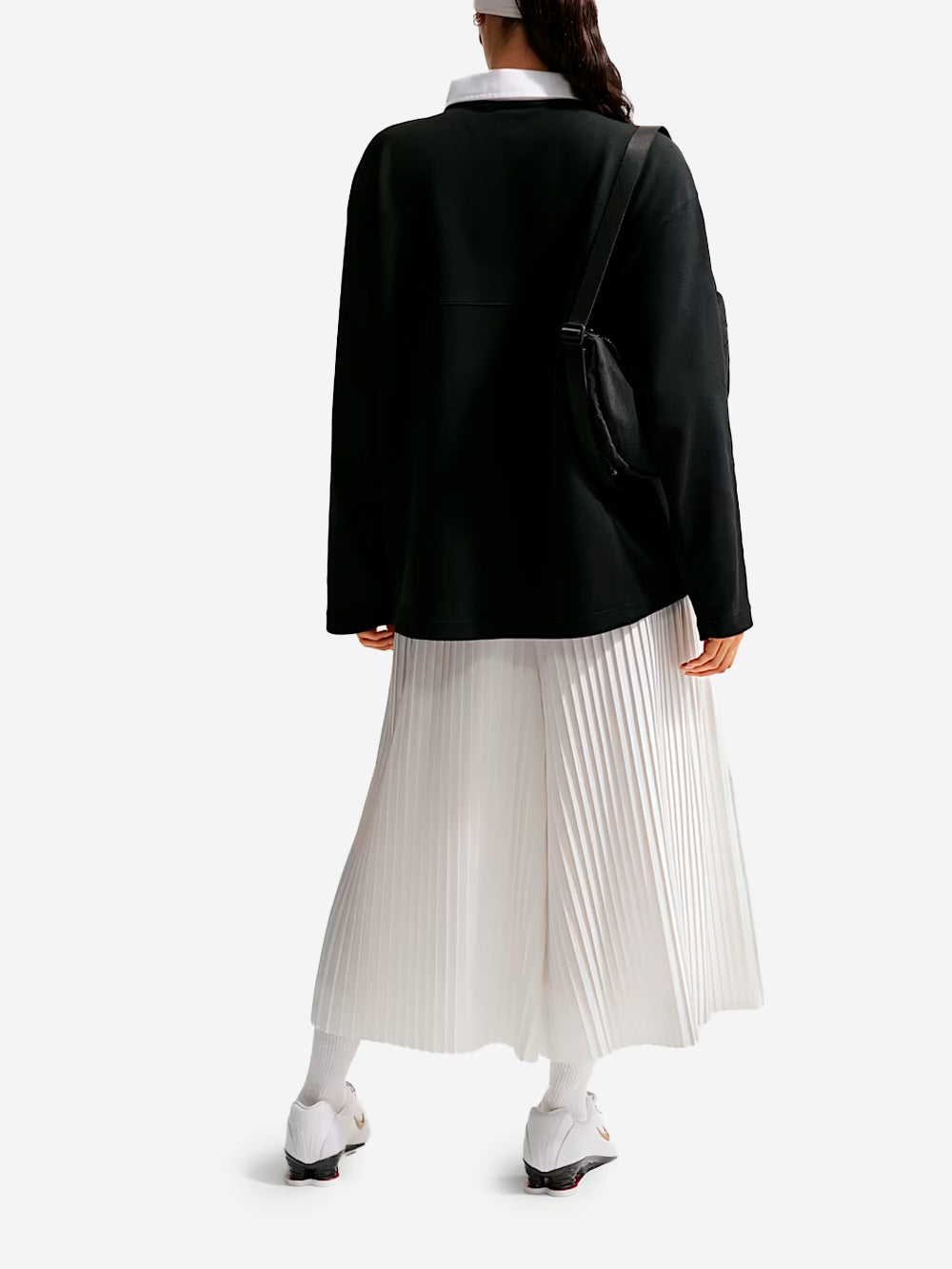 NIKE Pantaloni Culotte Oversize bianchi in Taffetà Panna Urbanstaroma