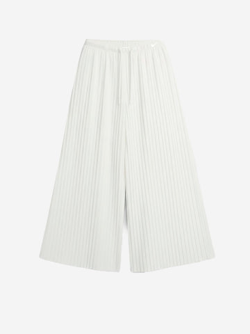 NIKE Pantaloni Culotte Oversize bianchi in Taffetà Panna