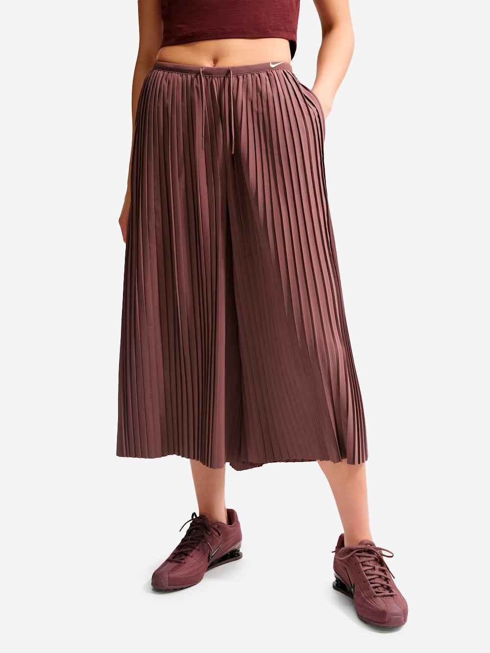 NIKE Pantaloni Culotte Oversize in Taffetà Mirtillo Urbanstaroma