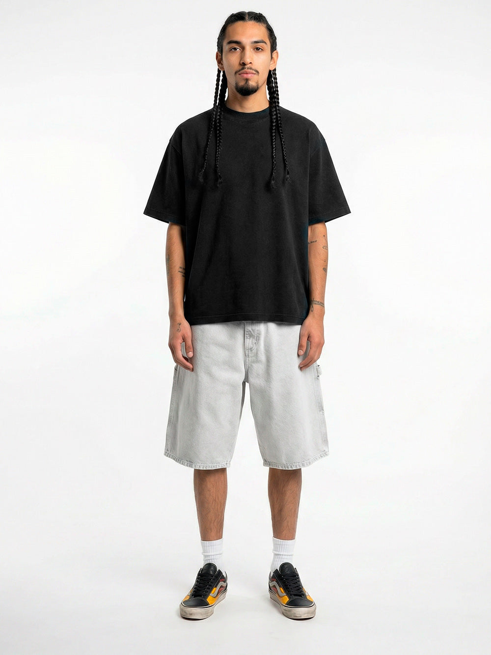 REGARDS T-shirt oversize in cotone nero effetto slavato Nero lavato Urbanstaroma