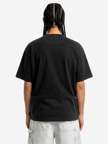 REGARDS T-shirt oversize in cotone nero effetto slavato Nero lavato