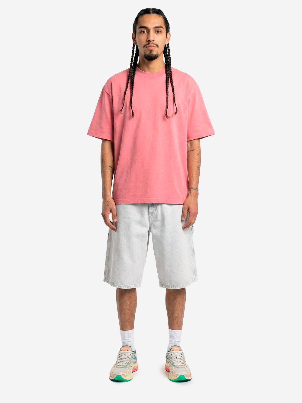 REGARDS T-shirt oversize in cotone rosa effetto slavato Rosa Urbanstaroma
