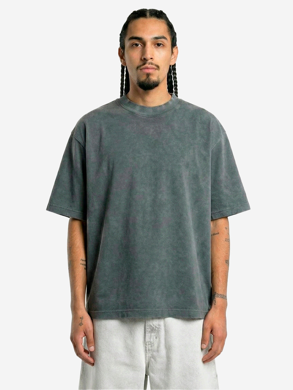 REGARDS T-shirt oversize in cotone grigio effetto slavato Grigio antracite Urbanstaroma