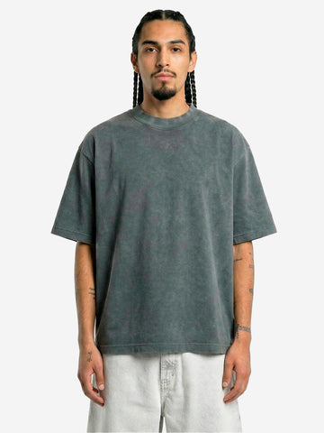REGARDS T-shirt oversize in cotone grigio effetto slavato Grigio antracite