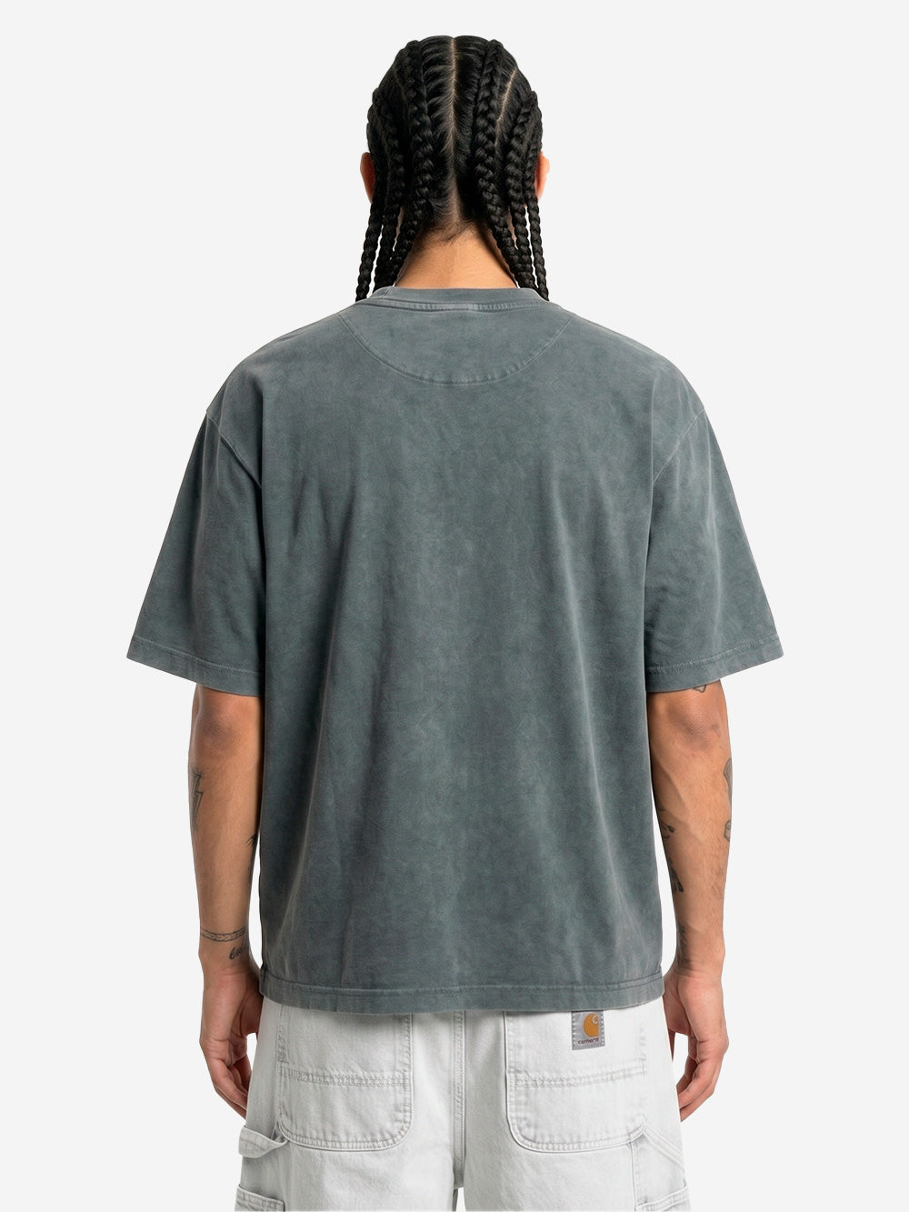 REGARDS T-shirt oversize in cotone grigio effetto slavato Grigio antracite Urbanstaroma