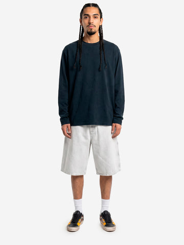 REGARDS T-shirt a manica lunga relaxed fit in cotone nero slavato Nero lavato