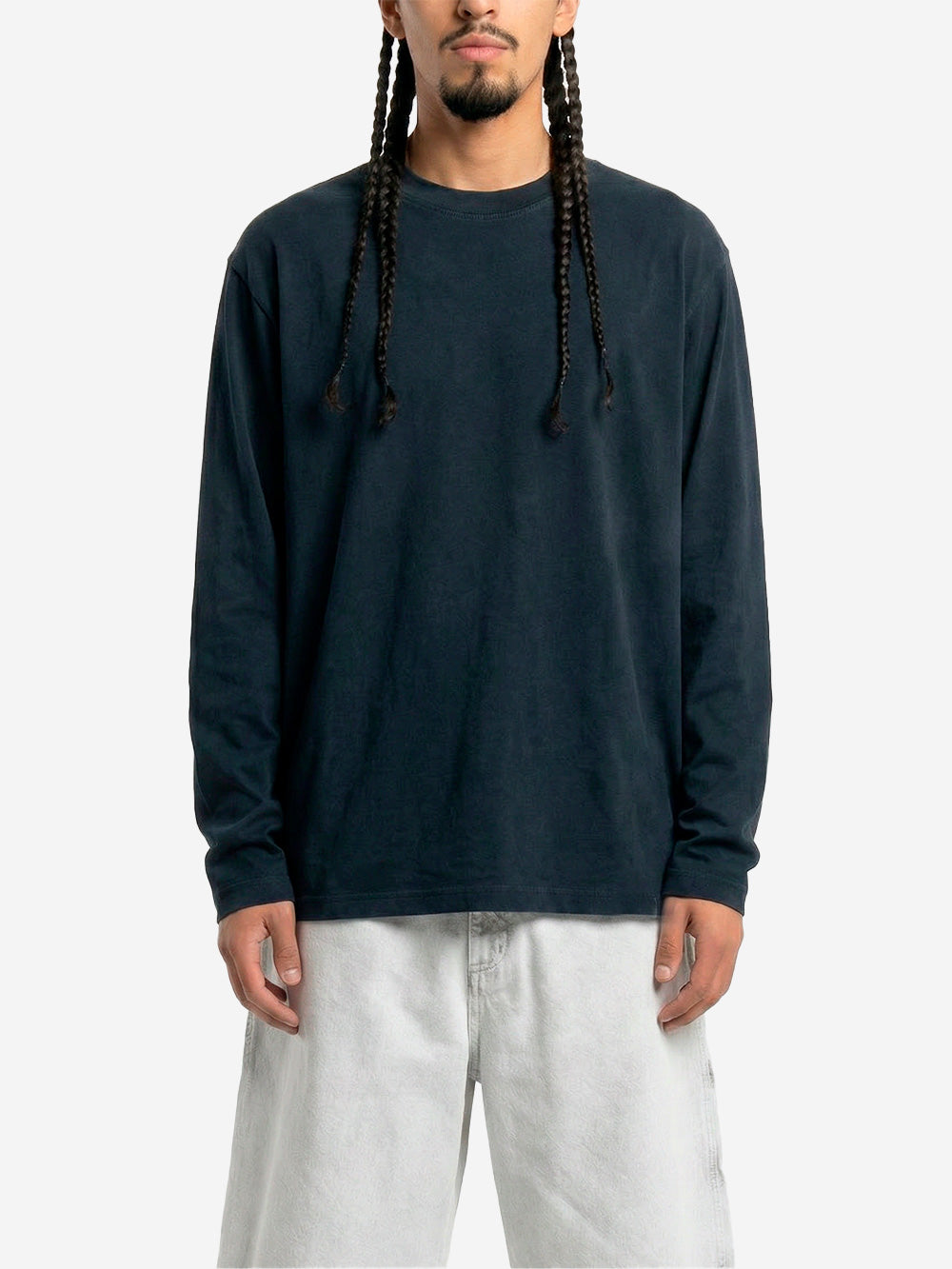 REGARDS T-shirt a manica lunga relaxed fit in cotone nero slavato Nero lavato Urbanstaroma