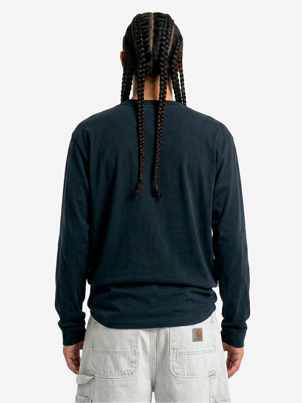REGARDS T-shirt a manica lunga relaxed fit in cotone nero slavato Nero lavato Urbanstaroma