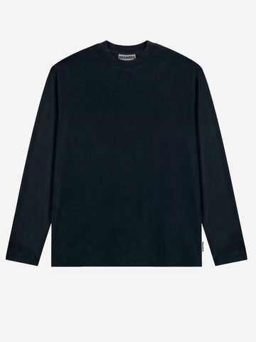 REGARDS T-shirt a manica lunga relaxed fit in cotone nero slavato Nero lavato