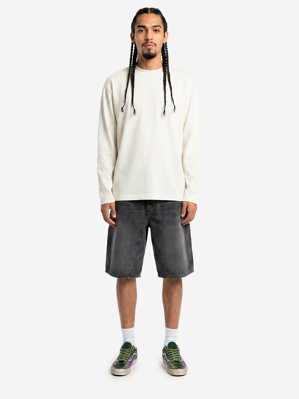 REGARDS T-shirt a manica lunga relaxed fit in cotone bianco Bianco Urbanstaroma