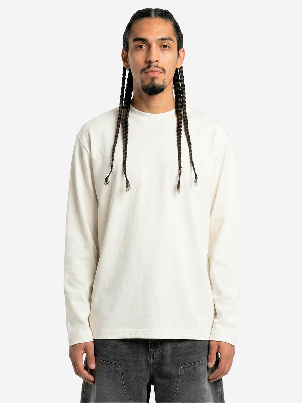 REGARDS T-shirt a manica lunga relaxed fit in cotone bianco Bianco Urbanstaroma
