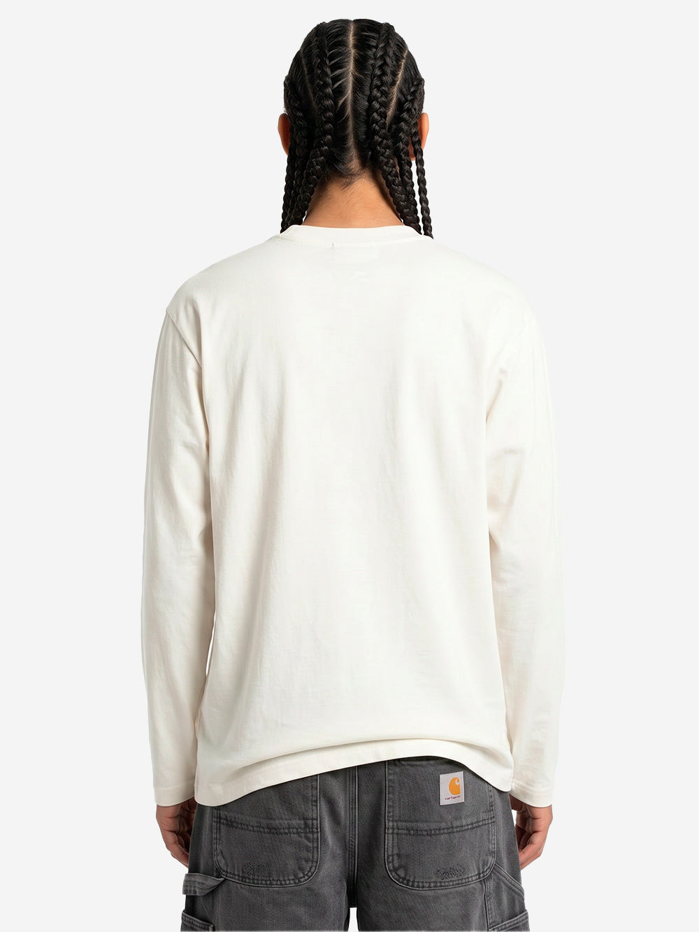 REGARDS T-shirt a manica lunga relaxed fit in cotone bianco Bianco Urbanstaroma