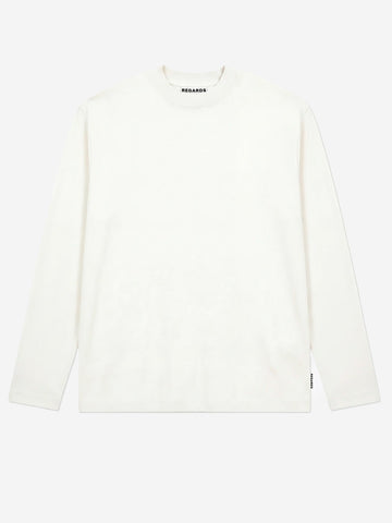 REGARDS T-shirt a manica lunga relaxed fit in cotone bianco Bianco