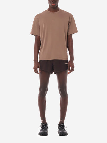 SATISFY AuraLite T-Shirt Running marrone Ultraleggera in Poliestere Riciclato Marrone