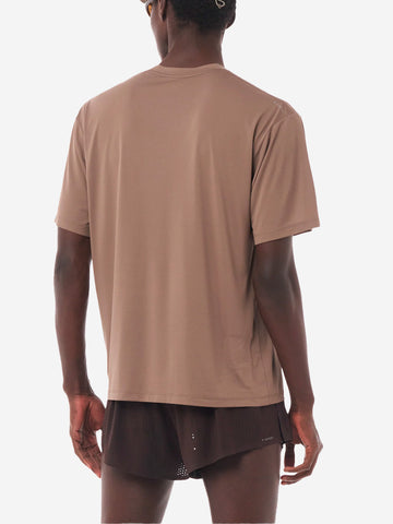 SATISFY AuraLite T-Shirt Running marrone Ultraleggera in Poliestere Riciclato Marrone