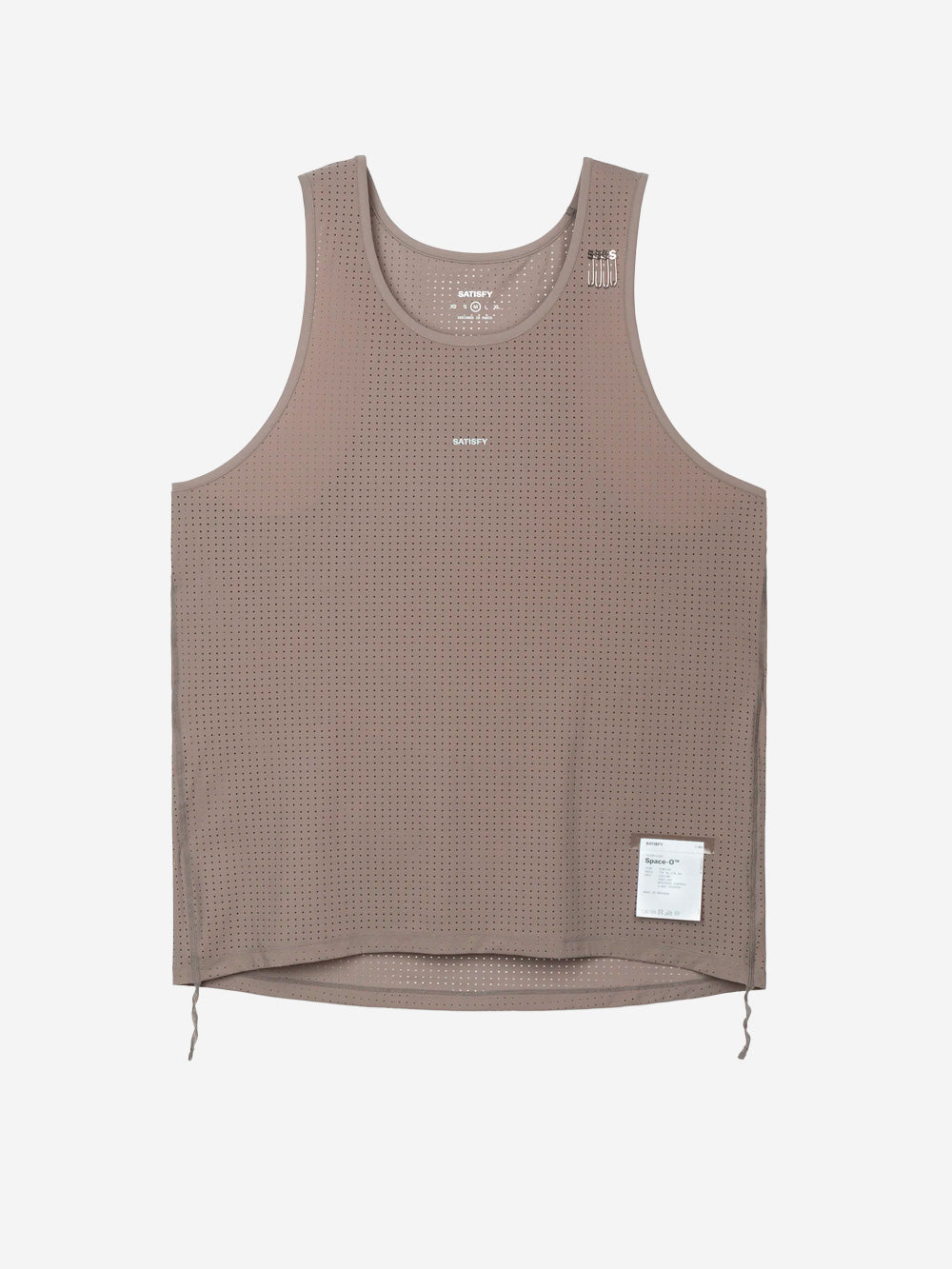 SATISFY Space-O Singlet Canotta Running da Gara in Micro-Jersey Perforato Marrone Urbanstaroma
