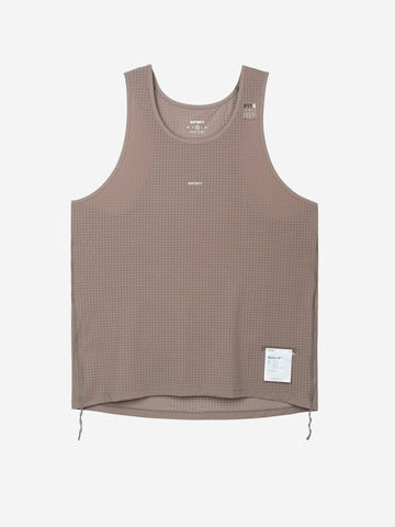 SATISFY Space-O Singlet Canotta Running da Gara in Micro-Jersey Perforato Marrone