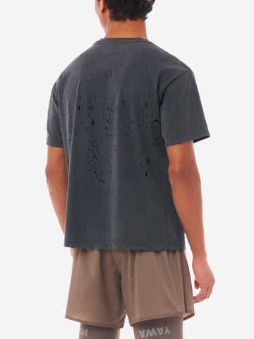 SATISFY MothTech T-Shirt antracite da Running in Cotone Organico con fori di ventilazione grigio