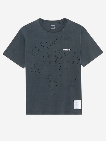 SATISFY MothTech T-Shirt antracite da Running in Cotone Organico con fori di ventilazione grigio