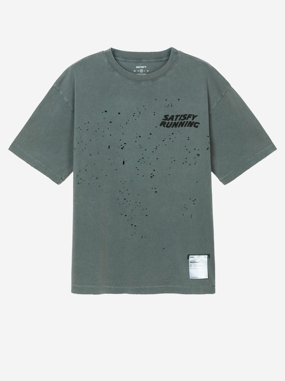 SATISFY T-Shirt da running grigia MothTech in cotone con fori di ventilazione al laser Grigio Urbanstaroma