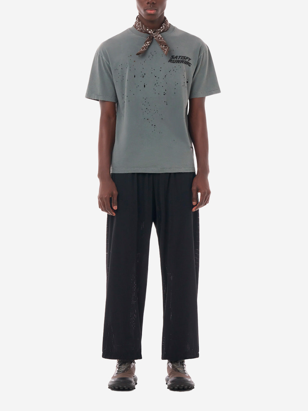 SATISFY T-Shirt da running grigia MothTech in cotone con fori di ventilazione al laser Grigio Urbanstaroma
